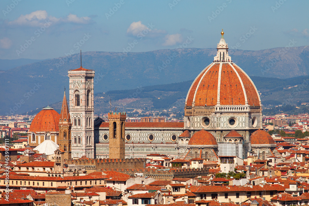 rooftop view of Basilica di Santa Maria del Fiore in Florence,It