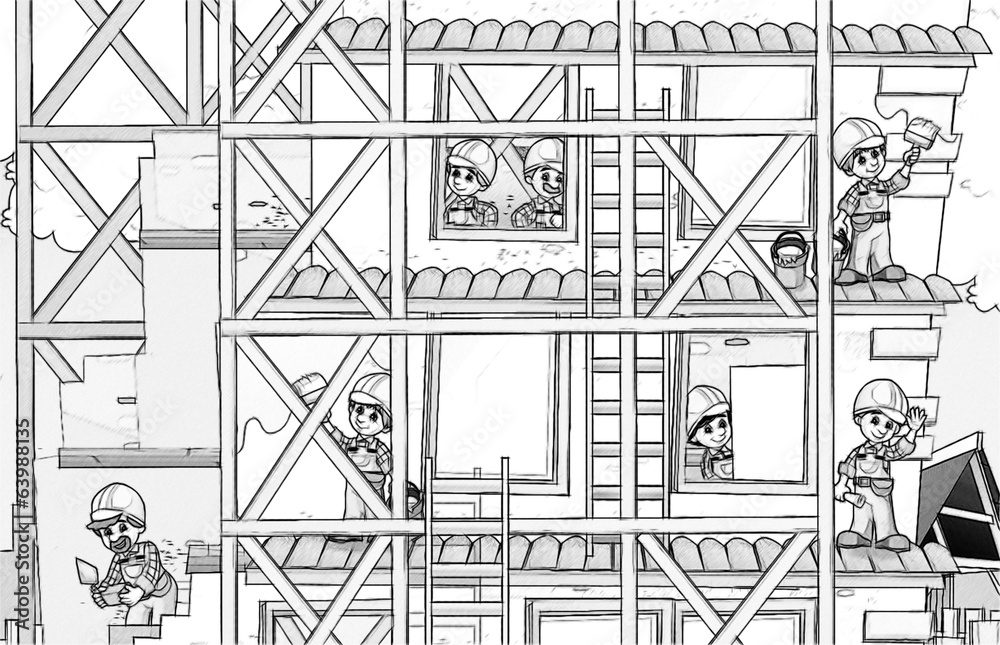 Construction set - coloring page Construction set - coloring page