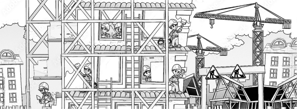 Construction set - coloring page Construction set - coloring page