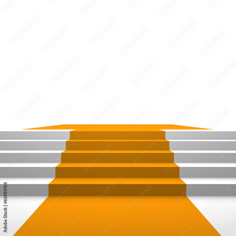 Podest mit orangem Teppich Stock Illustration | Adobe Stock