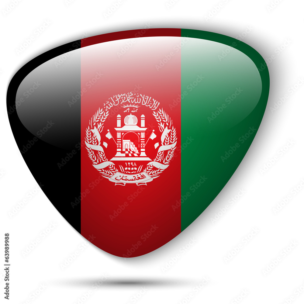 Obraz premium Afghanistan Flag Glossy Button