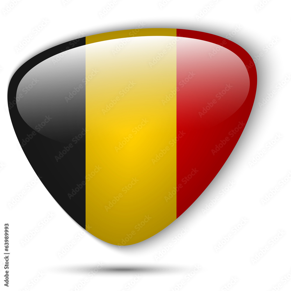 Fototapeta premium Belgium Flag Glossy Button