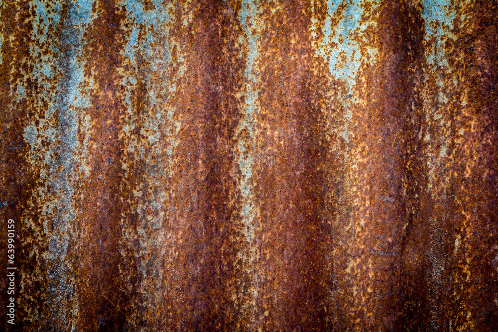 Naklejka premium Closeup Rusted galvanized iron plate, texture background