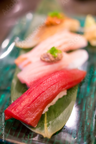 Close up nigiri sushi set