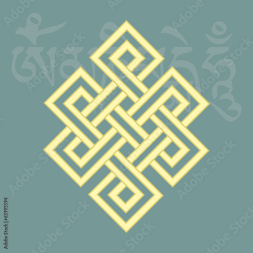 Endless knot,one of eight buddhist religious symbols,vector