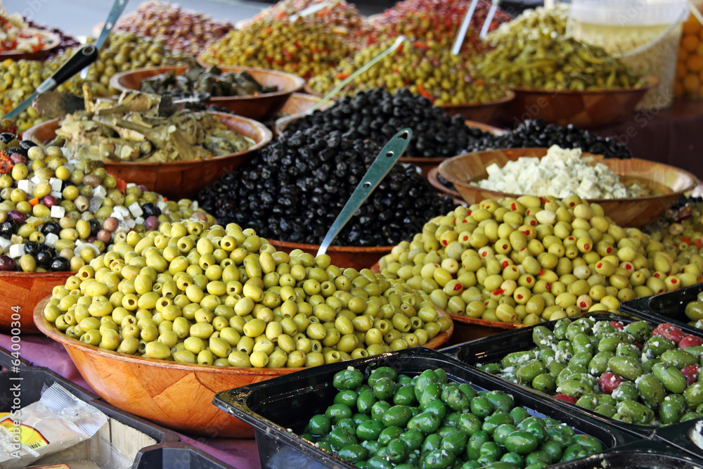 oliven und antipasti auswahl