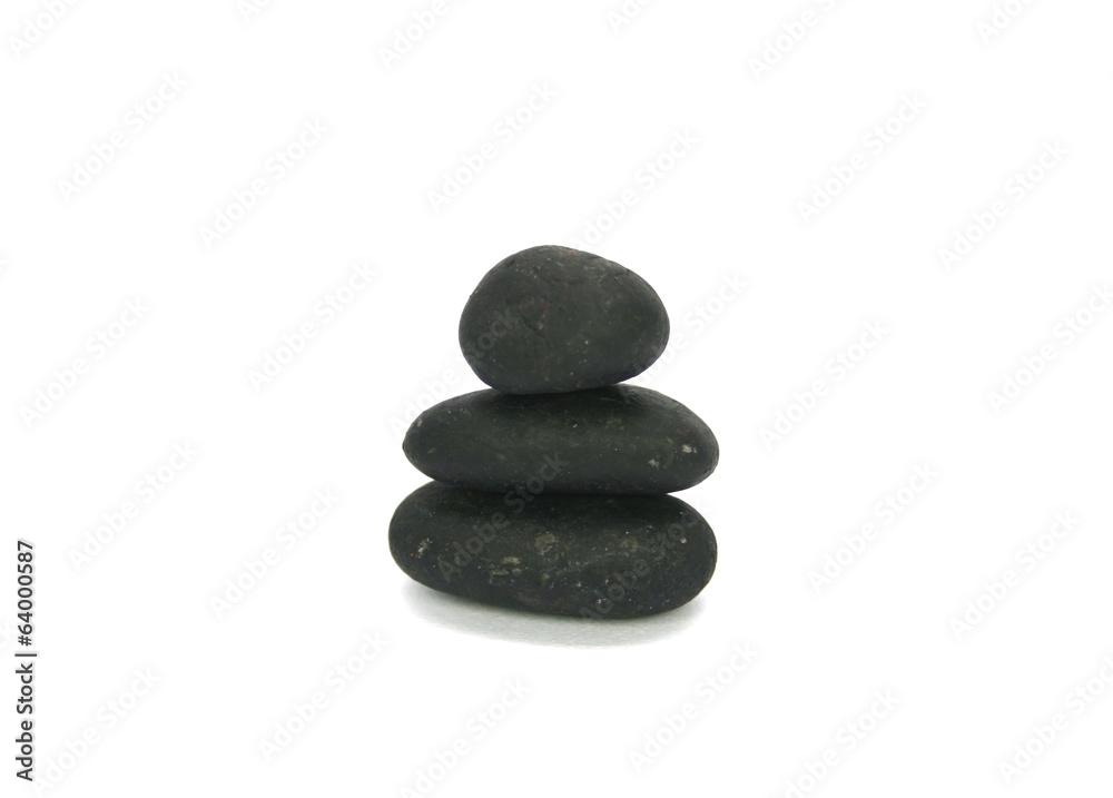 Stack of colored pebble stones on white background Stack of colored pebble stones on white background