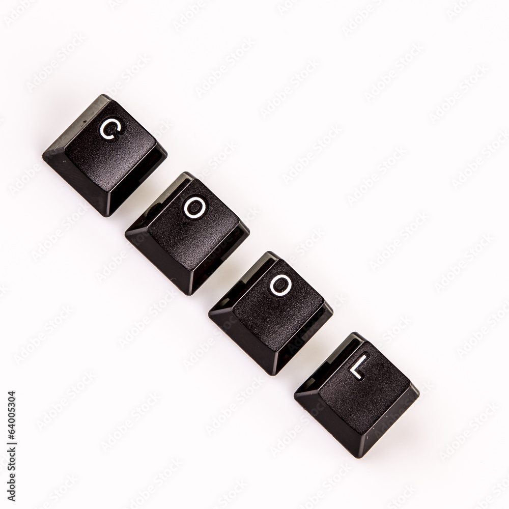 cool word written with black computer buttons over white cool word written with black computer buttons over white