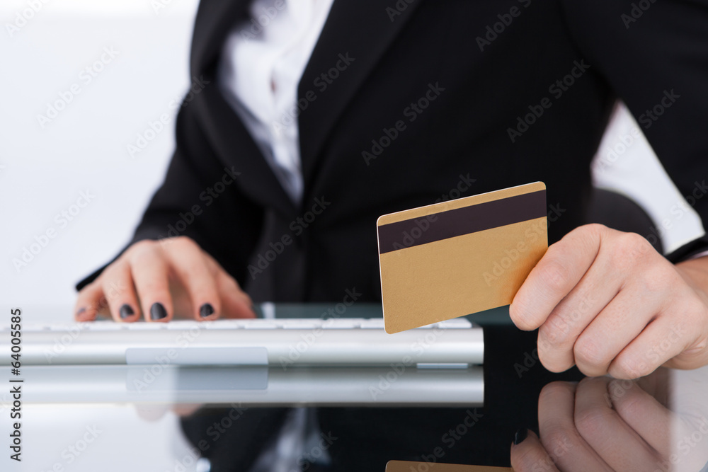 Businesswoman Holding Credit Card Businesswoman Holding Credit Card