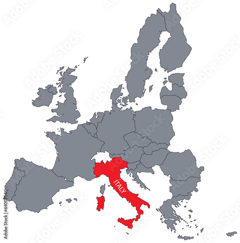 vector mape of italy photo