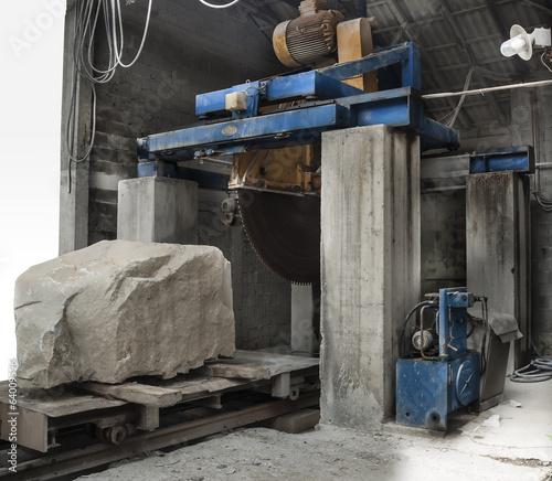 Stone industry - cutting line in saw mill