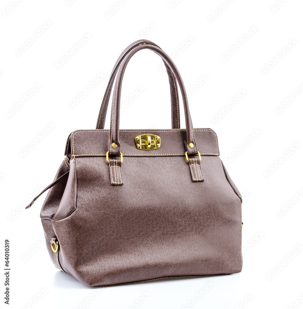 Woman leather bag isolated white background Woman leather bag isolated white background