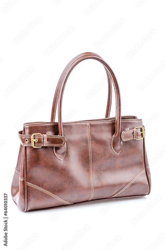 Woman leather bag isolated white background Woman leather bag isolated white background
