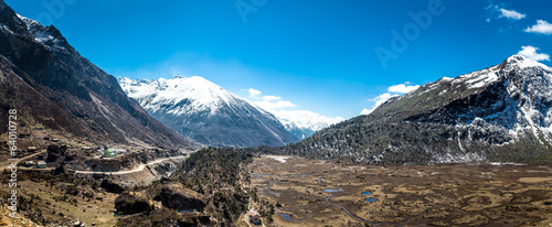 Panorama Landscape of Kupup valley under cloudy sky, Sikkim photo