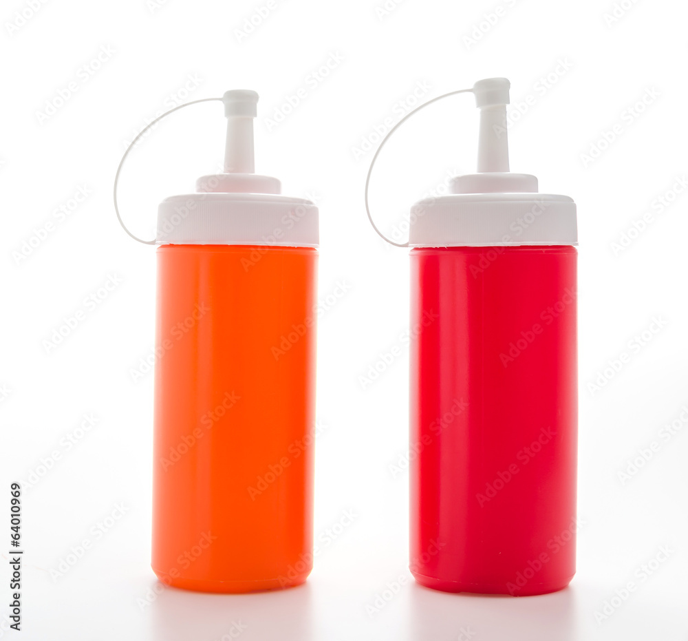 Sauce bottle isolated white background Sauce bottle isolated white background