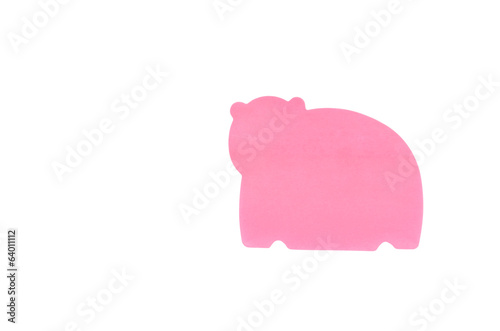 Paper note isolated on white background