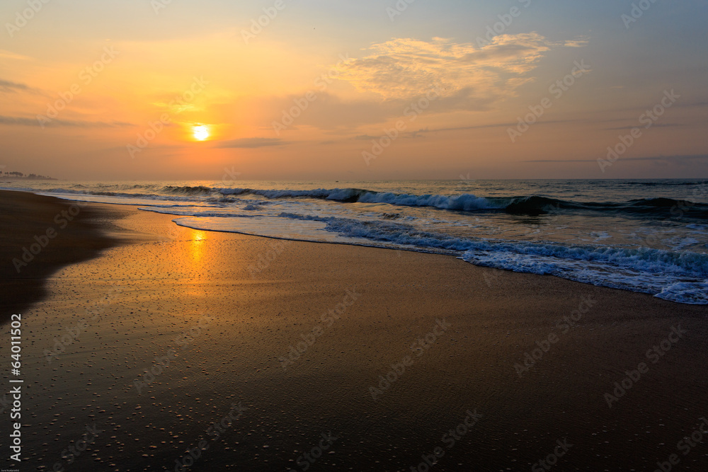 Beach in Cape Coast, Ghana. In the morning