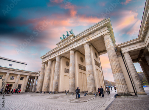 Sunset sky over Brandenburg Gate.