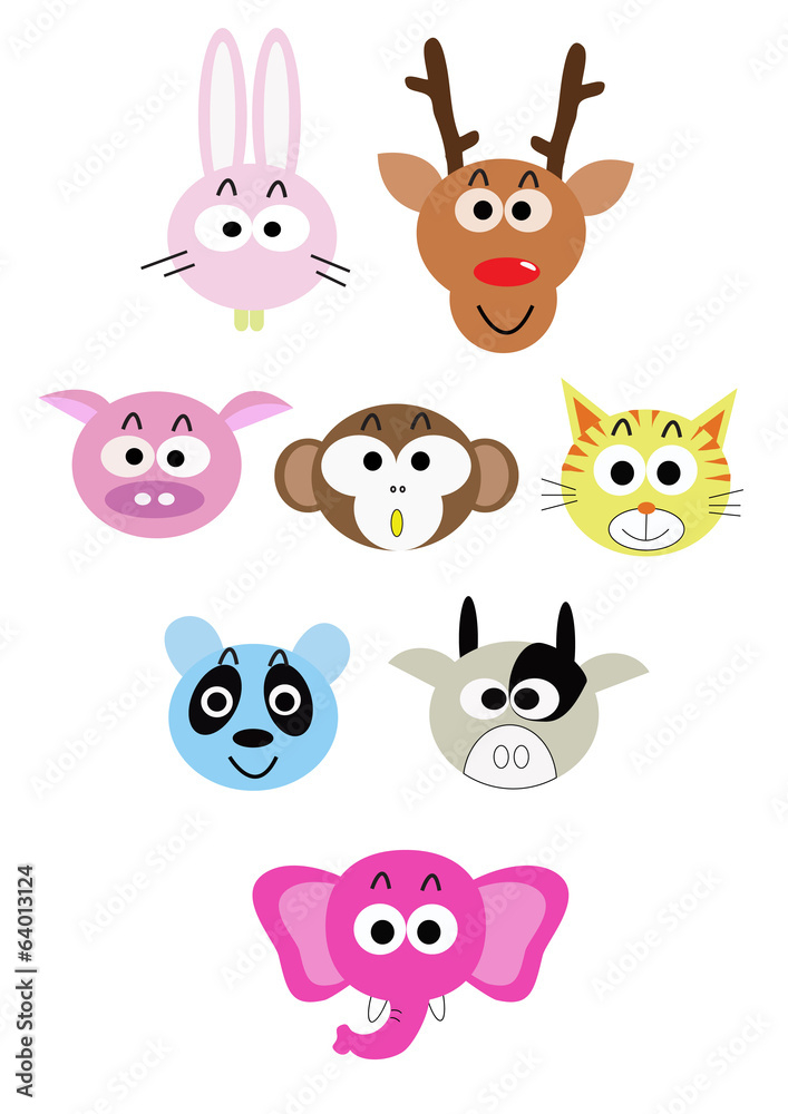 Fototapeta premium cartoon animal head icon