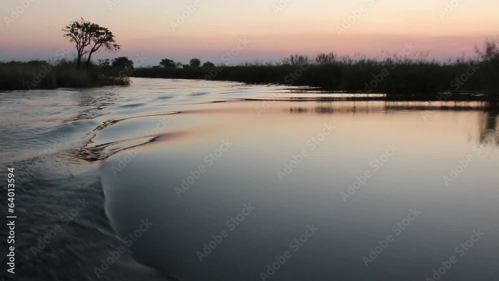 Scenic view from a boat traveling on the river, Caprivi region Scenic view from a boat traveling on the river, Caprivi region