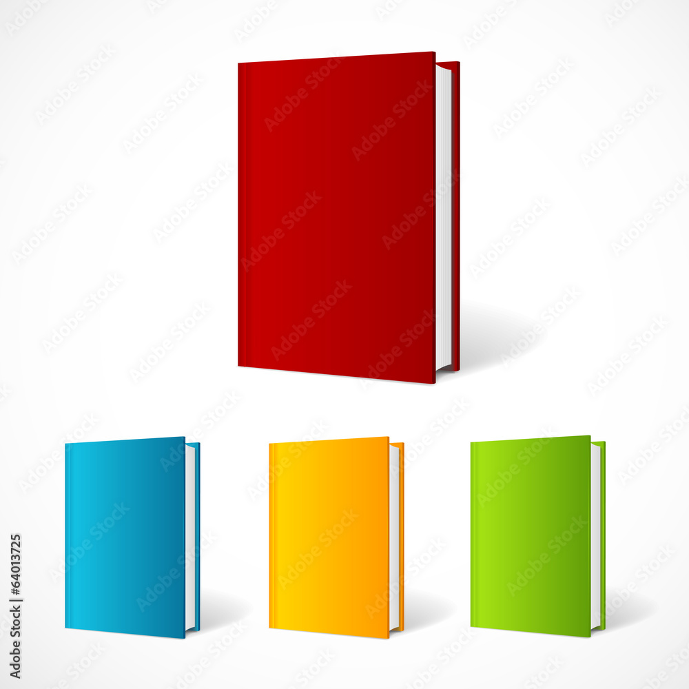 Vector book cover set perspective