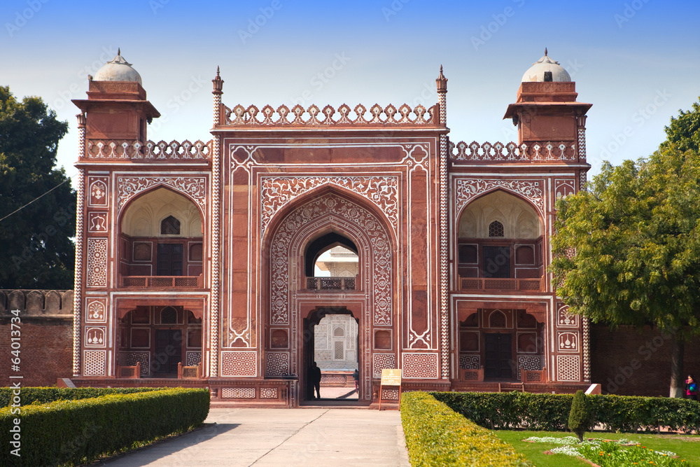 Gate to Itmad-Ud-Daulah's Tomb (Baby Taj) at Agra,India