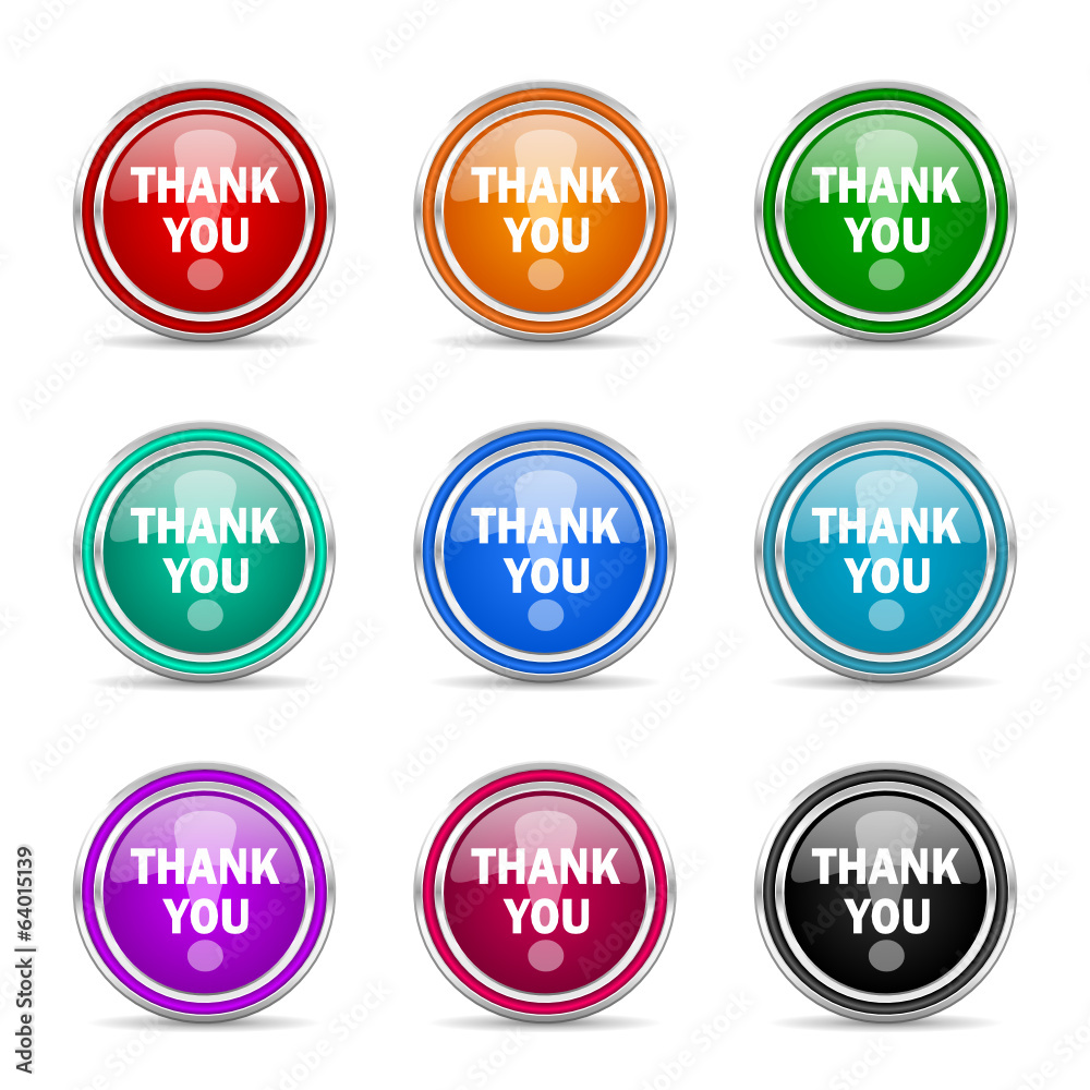 Obraz premium thank you icon vector set