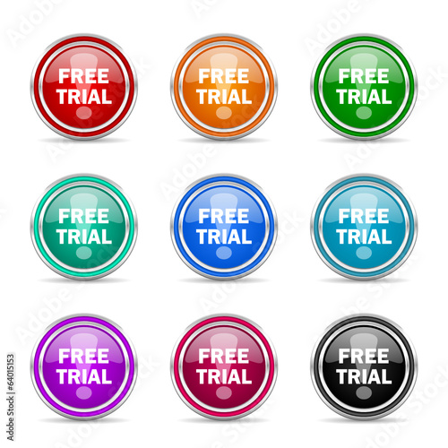 free trial icon vector set