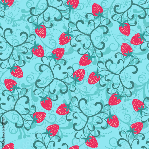 Pattern with a strawberry - Illustration