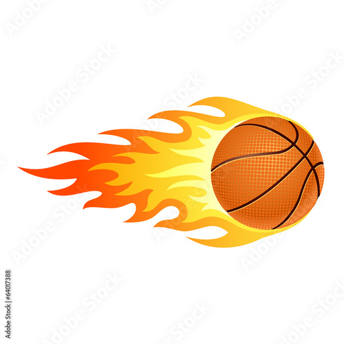Flaming basketball
