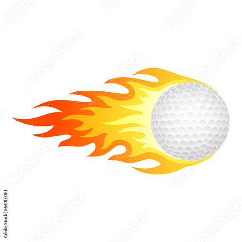 Flaming golf ball