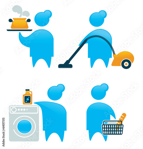 vector collection of housewife symbols and icons