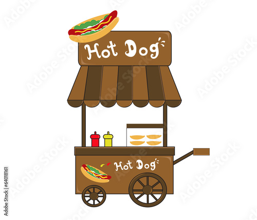 booth stand hot dog vendor vector