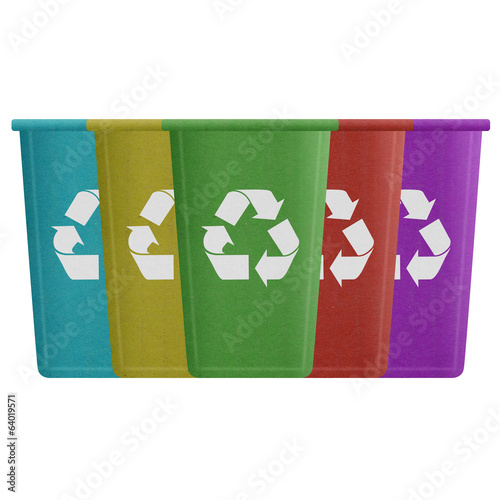 paper cut of recycle bin is can recycling to garbage for environ