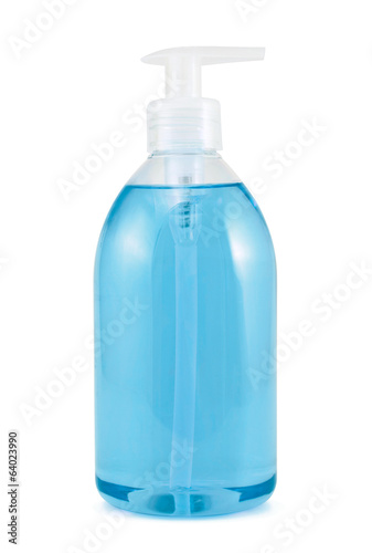 Plastic bottle of liquid soap isolated