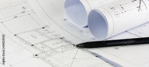 sketching drawing of modern building construction