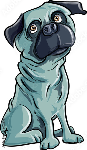 Cartoon pug dog