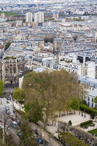 Paris, France. View of the city fromthe Basilica of Sacre Coeur photo