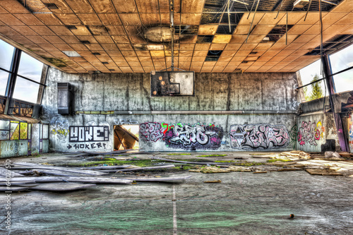 Abandoned gymnasium photo