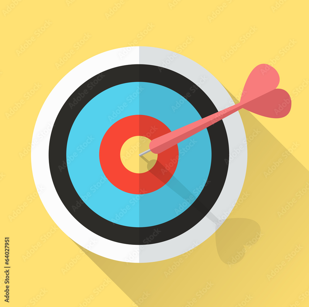 Dart Hitting A Target. Business successful concept. Dart Hitting A Target. Business successful concept.