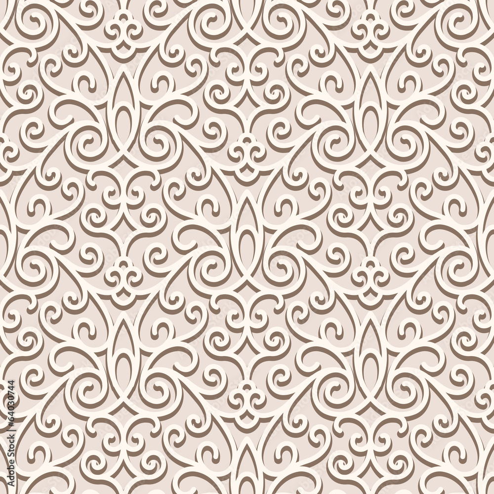 Beige seamless pattern, ornamental background