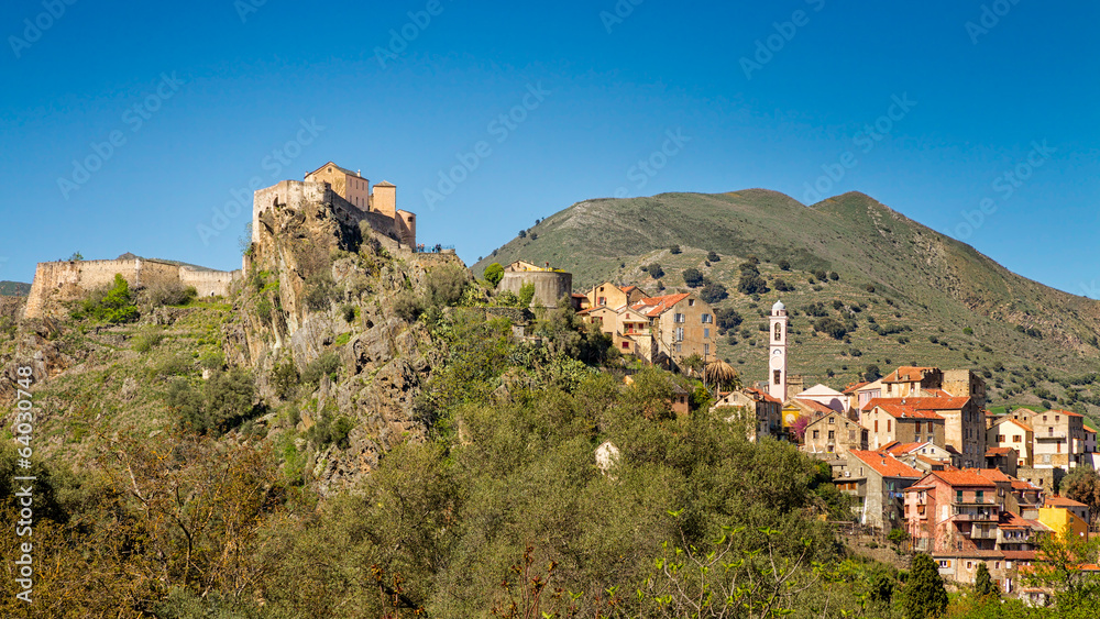 Fototapeta premium Corte citadel in Corsica