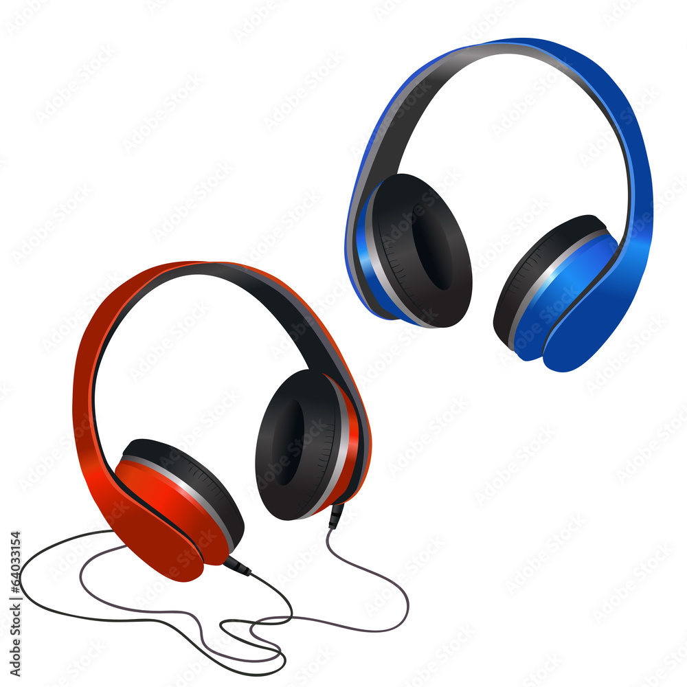 Red and blue headphones Red and blue headphones