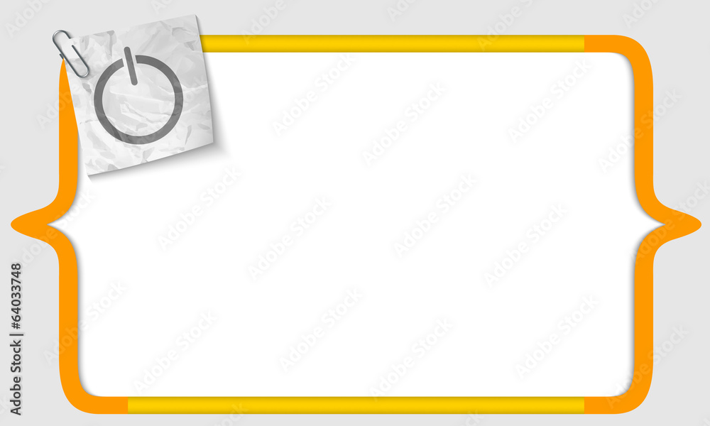 vector brackets with crumpled paper and power button vector brackets with crumpled paper and power button