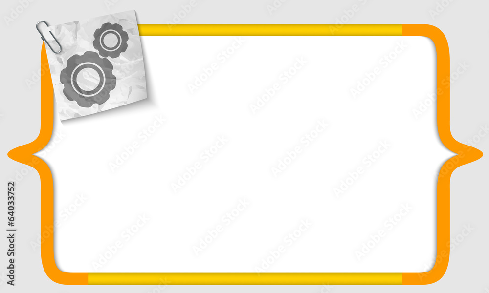 vector brackets with crumpled paper and cogwheels vector brackets with crumpled paper and cogwheels