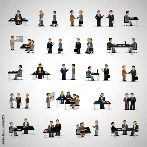 Business Peoples - Isolated On Gray Background