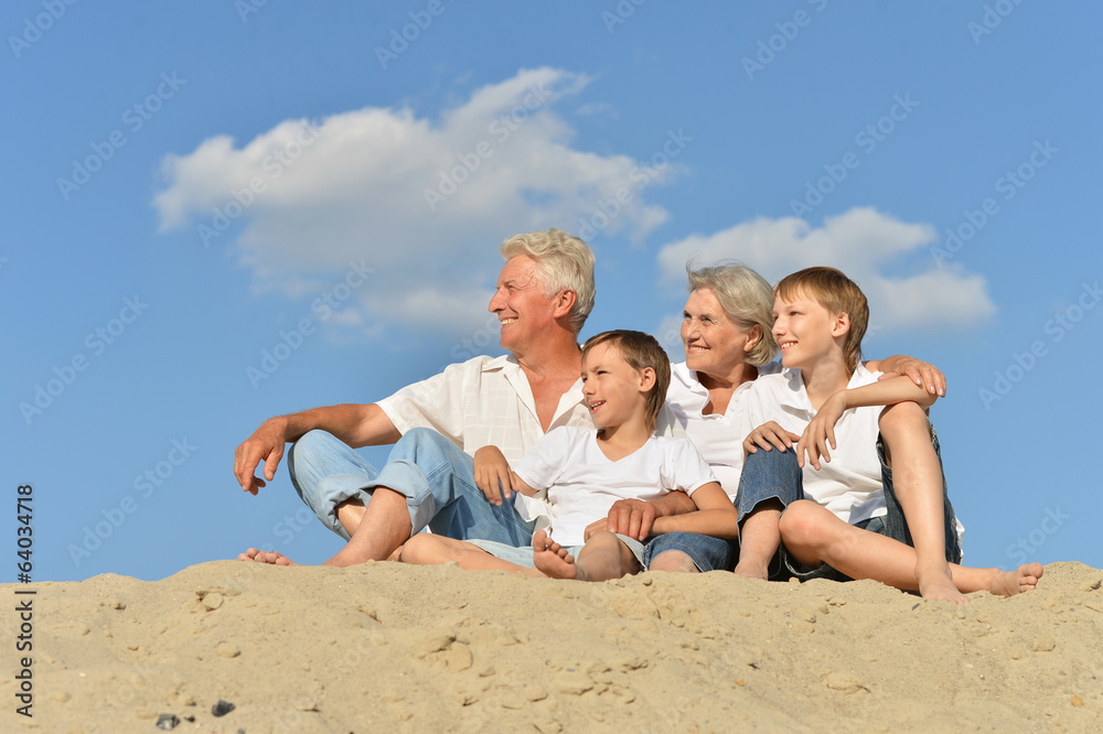 Happy family on beach
