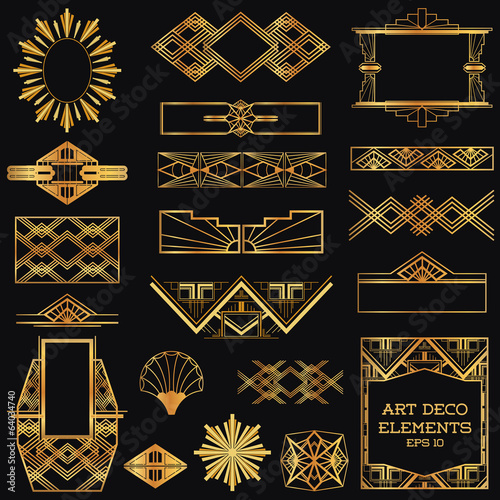 Art Deco Vintage Frames and Design Elements - in vector