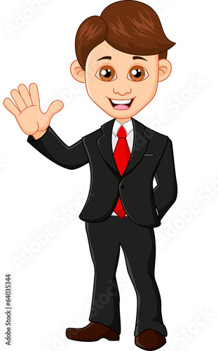 Businessman waving hand