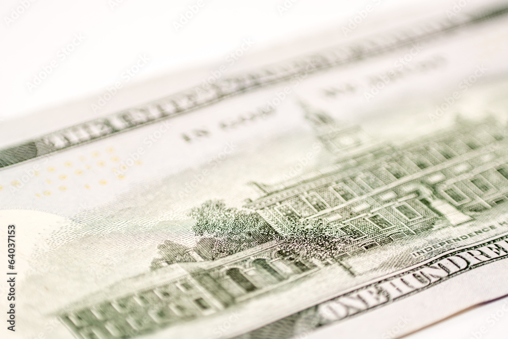 OneUS hundred dollar bill, macro photography OneUS hundred dollar bill, macro photography